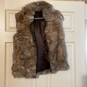 Surell real rabbit fur vest Brown S/M worn only twice